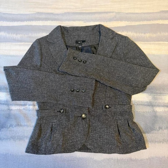 BCX Women's Gray Tweed Blazer Jacket - Picture 7 of 8